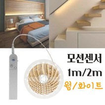 논네온 줄네온 로프라이트 네온플렉스 SMD MOTION센서 LED라이트 간편설치 건전지사용 2M/1M 웜/화이트색상 튜브네온 라인조명 간접조명 간접등, 2M, 윔