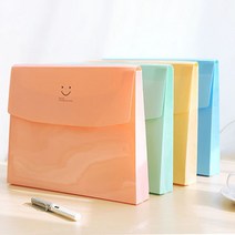 스마일 A4 파일폴더 파스텔 바인더 홀더 멀티 오피스 서류 정리 보관함 문구 사무용품, 퍼플
