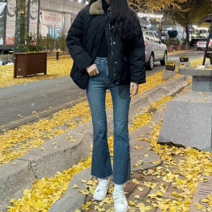 [당일배송]여성 숏패딩 퍼안감 점퍼 카라 베이직 누빔 퍼 자켓 패딩