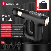 sanlepus pulse massage gun hot compress gun electric massager deep muscle 이완 for body neck back fitn, 가방 포함 블랙, C형 충전