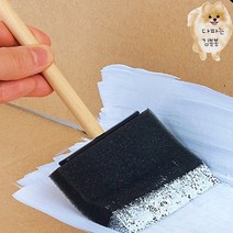 붓자국 남지않는 벽화 그림 삼각형 스폰지붓 페인트 부자재 나무손잡이 폼브러쉬 7.5CM