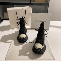 MACK JASTIN 하이탑 데님 캔버스 워커 마틴 부츠