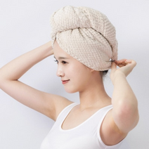 머리 말리기 건조 타올 수건 캡 말리기 건조 여성용 마이크로 화이버 랩 curly, 카키색 옷감