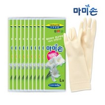마미손 식품전용 고무장갑(대형)화이트 x10개, 화이트, 대(L), 10개