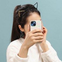 슈슈앤 야옹이귀 헤어밴드 러블리 머리띠 블랙 고양이귀머리띠 고양이머리띠 고양이헤어밴드 반짝이머리띠