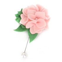 핑크 펠트 카네이션 부토니에 브로치 코사지