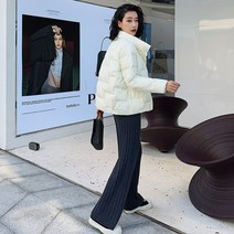 런메시 Runmecy 여성 겨울 루즈핏 하이넥 슬림 캐주얼 숏 패딩