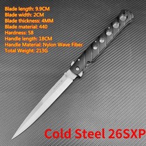 콜드 스틸 26S CS26SXP Ti-Lite VI 전술 접이식 나이프 440C 블레이드 나일론 핸들 야외 캠핑 서바이벌 포켓 EDC 도구, [03] Cold steel 26sxp