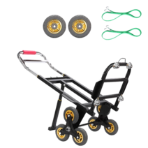 아리아 계단 3바퀴 핸드카트 구루마 높이조절 핸드카 가정용, 블랙, 1개