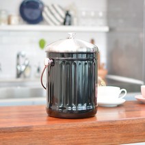 [밴가드] 에코빈 스테인레스 음식물 쓰레기통 5L, 블랙