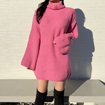 메이블 / 루즈핏 터틀넥 미니 니트원피스 5color
