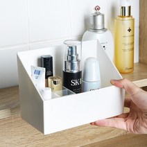 지아트 깔끔정리 화장품 정리대 정리함 다이소 화장대정리함 립스틱 아크릴 보관함 책상정리 수납함, 화이트(소형)