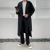 이브컴퍼니 커플아이템 오버핏 봄 가을 더블 트렌치 코트 (2color) (4366-1)