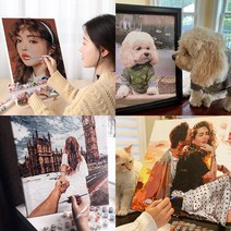 트렌드포유 DIY 유화그리기 주문제작 사진 그림그리기세트 24 36 42색 캔버스페인팅, 80 x 120 size 42 color