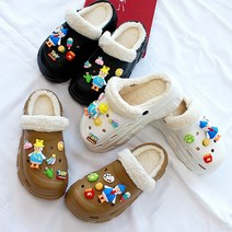 통굽 키높이 스폰지 눈사람 겨울 털슬리퍼