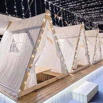 오두막집 농막 오두막 미니하우스 정자 야외 그물 빨간 삼각형 텐트 옥상 식사 경치 침대와 아침 냄비 바베큐 별이 빛나는 하늘 캠핑, 2X2미터 삼각형(바닥 없음)