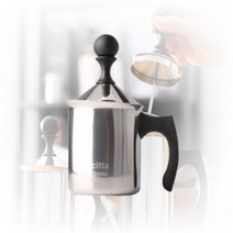 홈카페 스테인레스 우유거품기 수동 핸드드립 밀크포머 400ml