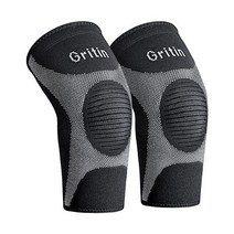 Gritin 무릎 보호대 2개 압박 스포츠 탄력 G3250, L_블랙 블루