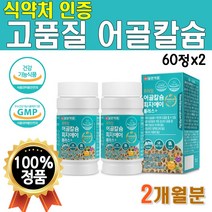 어골칼슘 피지에이 플러스 2개 120정 2개월 비타민 D K 망간 PGA 식약처 인증 GMP 해조 칼슘 유단백 가수분해물 MSM 푸른입 홍합 분말 가루 생선뼈 추출