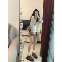 가을 코디 세트 하이틴룩 세로 셔츠 니트 조끼 핀턱 스커트