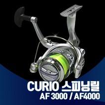 진물류 CURIO AF3000 4000번 스피닝릴 원투 3볼 베어링 갯바위 민물 바다, 실버, af3000번