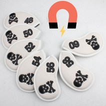 웨지커버 자석 해골 골프 48 50 52 54 56 58 60도 샌드 화이트 가죽, 웨지커버 해골 화이트 50도, 캠프빌리지 50도