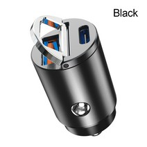 30W 미니 차량 충전기 QC 4.0 3.0 아이폰 12 화웨이 샤오미 고속 충전 c타입 PD 충전기, 01 E13 Black