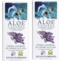 Aloe Cadabra Natural Lube French Lavender Organic Personal Water Based Lubricant 2.5 ounce (Pack of 2)