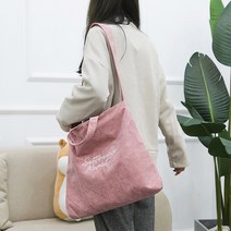 0 velys 레터링 코듀로이 콜덴 에코백_BAG1148