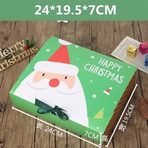 선물 포장 박스 StoBag 10pcs 크리스마스 쿠키 종이 상자 생일 파티 케이크 초콜릿 캔디 홀더 DIY 수제 호의, 1-24x19.5x7cm