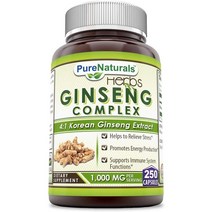 미국직구 천연인삼복합체 1인분당 1000mg 에너지 성능 등 (250개), 수량, 상세참조