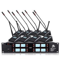 [해외]전문 UHF 무선 마이크 휴대용 마이크 교회 학교 강의 및 무대 공연 마이크에, 노란색