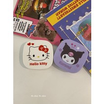 귀여운 산리오 캐릭터 렌즈 케이스 관리 심플 휴대용 수납 친구 선물, 키티+쿠로미개