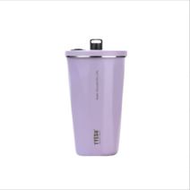 TYESO텀블러/콜드컵 600ml 스테인리 스보온보냉커피 잔+ 스테인리스빨대+ 세척솔 포함, 보라색