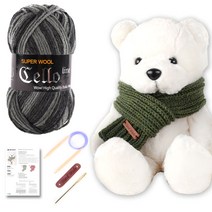 마마니트 첼로 쁘띠목도리 DIY 세트, 925회색혼합, 1세트