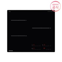 해피콜 3구 인덕션 전기레인지 HDER-E03IHD1BK 설치상품, HDER-E03IHD1BK 스탠딩 8cm