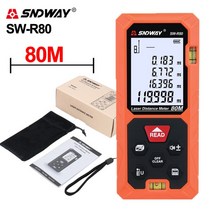 sndway 레이저 거리 측정기 고정밀 룰렛 레이저 거리 측정기 측정 40m 100m 120m 디지털 줄자 거리 측정기, 협력사, sw-r80 80m