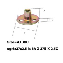철판 너트 3 홀 잠금 가구 합판 소파 발 아연 도금 M6 M8 M10 1/4 5/16 3/8, 빨간_8x30x1.2 (5pcs