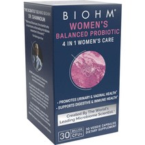 BIOHM 우먼스 밸런스드 프로바이오틱 베지 캡슐, 30개입, 1개