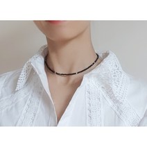 윤아목걸이 블랙목걸이 심플한 비즈목걸이 원석초커