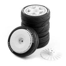 1/10 RC 랠리 온로드 레이싱 타미야 TT02 XV01 HSP 94123 HPI 교쇼 wltoys용 65mm 플라스틱 휠 림 고무 타, 16 2 B white