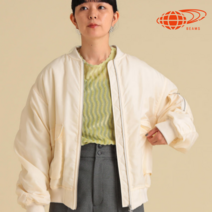 레이 빔즈 여성 MA-1 블루종 항공 점퍼 오프 화이트