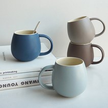 탑초이스 인디고 머그 1p 동글이컵 홈카페 예쁜머그, 라이트브라운