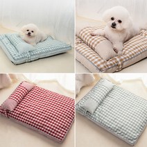 [쓰리몰] 강아지&고양이 쿠션 방석 꿀잠 침대 매트리스 커버 분리형 (소), 민트