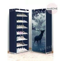 Makone 상표등록 방수신발걸이 방수실외신발장 가정용 신발장 선반, 8층 7칸 진정한 커피
