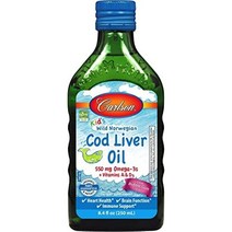 칼슨 키즈 코드리버 오일 오메가3 550mg 250mL, 그린애플
