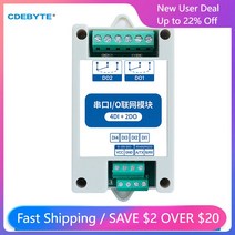 Modbus RTU 제어 I/O 네트워크 모듈 직렬 포트 RS485 인터페이스 4DI + 2DO CDEBYTE MA01-AXCX4020 레일 설치 8 ~ 28VDC IoT