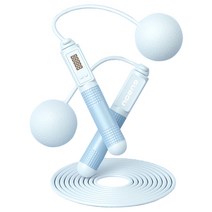 이츠굿텐 2in1 스마트 유선 무선 실내 매트 줄넘기, 줄넘기(블루)
