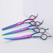 강아지셀프가위7종세트 티타늄도금 애견요술가위 반려동물틴닝숱가위 푸들미용가위, 1세트