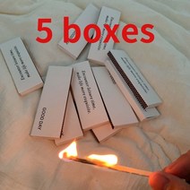 양초 캔들 미니 향초 led촛불 아로마 테라피 성냥 롱 스틱 성냥 시가 케이크 룸 베이킹 성냥 상자 간단한 상자 성냥 흰색, 5개 성냥